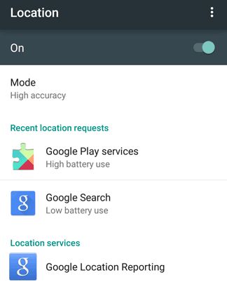 Location Services Android как отключить